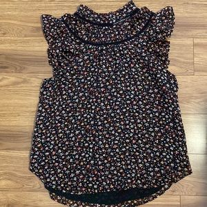 Black floral Loft top
